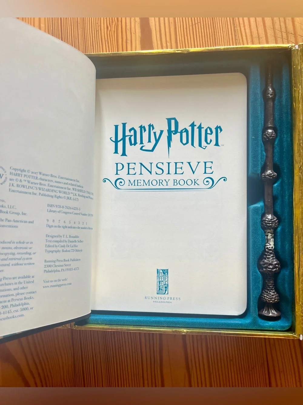 Harry Potter Gold Boxed Set Pensieve Memory Book and Pen Set Collectible